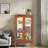 Curio Cabinet With 2 Tempered Glass Doors, Adjustable Shelves And Led Light-1031905955