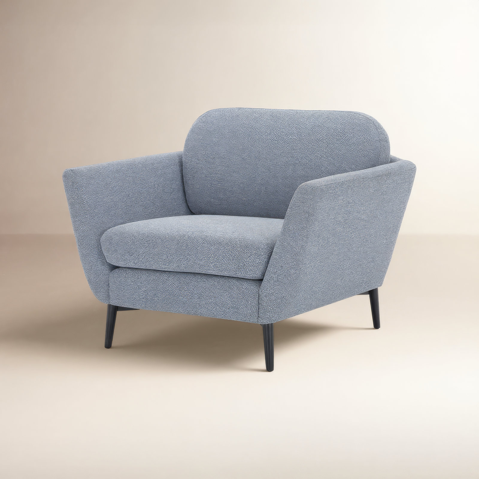Tyndall Oak Armchair, Sky Blue Performance Basketweave