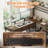 50.4" L Shaped Computer Desk with Power Outlets and Hutch LED Lights Gaming Desk-770957846