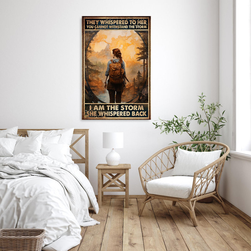 Femme qui marche, «I Am The Storm», reproduction sur toile, L 16 po x H 20 po x P 1,25 po