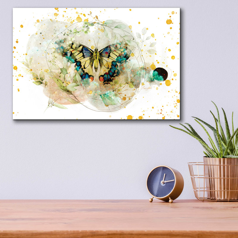 Art mural en verre «Gentle Wings» par Roozbeh Bahramali, H 12 po x l 16 po x P 0,13 po