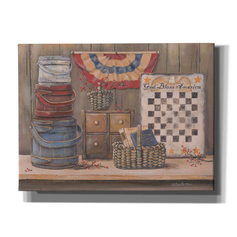 «God Bless America» par Pam Britton, art mural sur toile, H 12 po x l 16 po x P 0,75 po