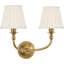Embers 12" Double Sconce with Silk Box Pleat Shades-1700447276