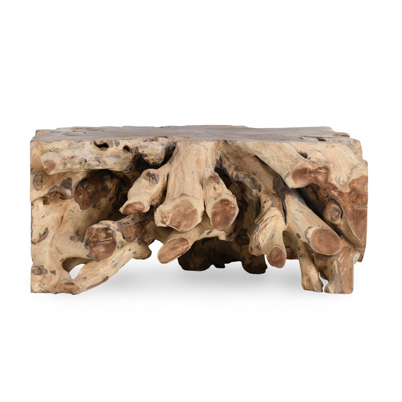 Cypress Natural Root Teak Wood Coffee Table