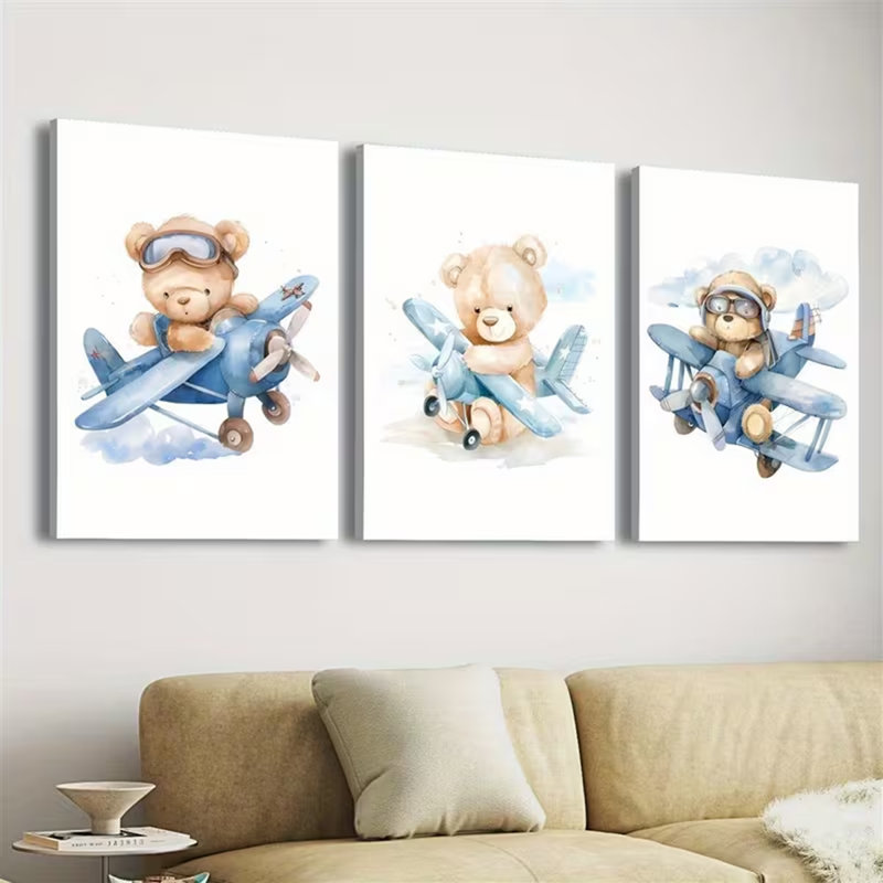 3 Piece Wrapped Canvas Wall Art, 30 cm H x 60 cm W