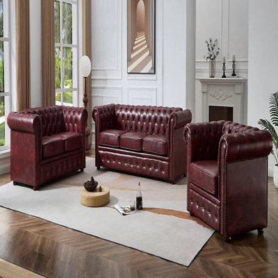 Faux Leather Living Room Set