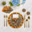 Pheasant Feathers Vegan Leather Round Pebble Placemat