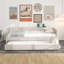 Lit plateforme double tapissier avec USB et lit gigogne simple-1129895959