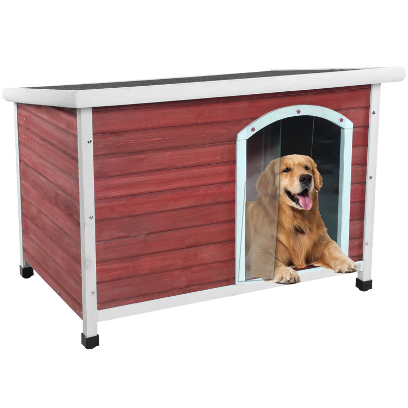 Grande niche pour chien 45,6 po, H 45,6 po x l 31,1 po x P 30,9 po, Rouge