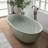 71'' Terrazzo Freestanding Solid Surface Outdoor Stone Ourdoor Soaking Bathtub