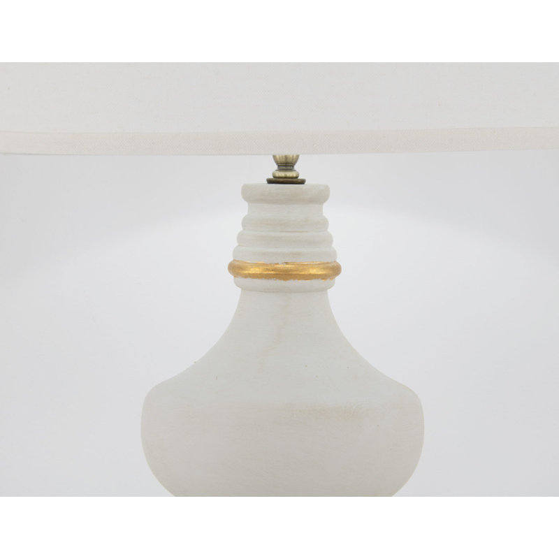 Epala Table Lamp, French Gray/Gold Leaf, White