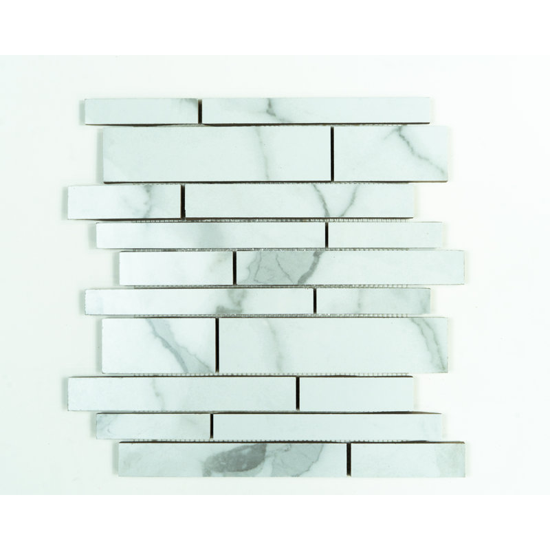 MAJESTIC RANDOM STRIP PORCELAIN MOSAIC - COMES IN MATTE (5TILES PER BOX), Matte