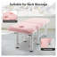 Table de massage professionnelle portative avec dossier réglable, structure en métal rose