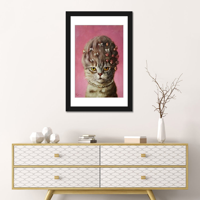 « marie catoinette », reproduction sur toile, H 24 po x l 16 po x P 1 po, Papier d'art encadré noir, Blanc