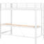 Structure de lit simple pour lit mezzanine blanc, avec bureau et DEL, fabrication en métal, facile à installer, bureau sans sommier, finition blanche, stable nécessaire, assemblage-1521644751-1521644747