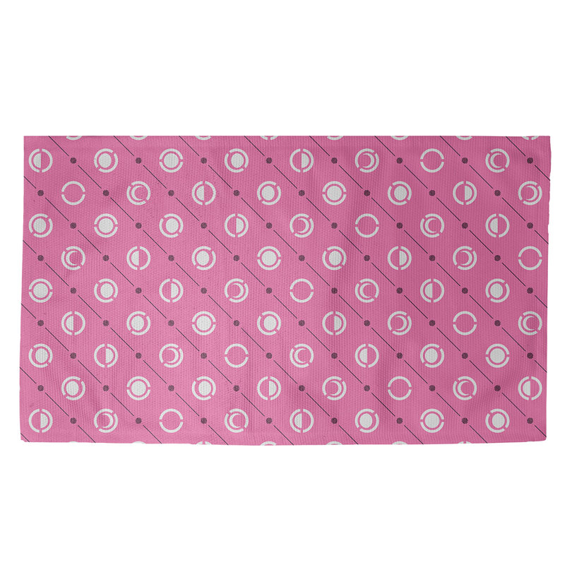 Rose Tapis décoratif phases de lune, Rectangle 3 pi x 5 pi