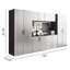 Armoire de garage Series A (7), 128 po L, 79 H, P 20, avec finition gris métallique spéciale, caractéristique des tiroirs et des portes, propriété de chaleur de l'eau, 2 bandes de bordure plus épaisses, matériau de classe E0, tablette
