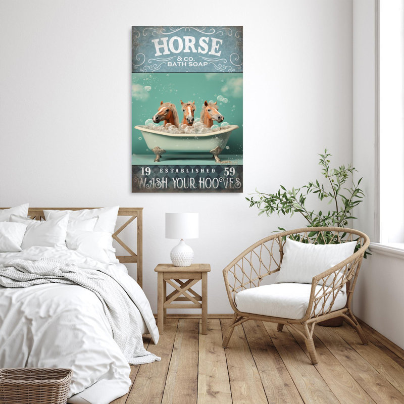 «Horse Bath Soap», reproduction sur toile, H 36 po x l 24 po x P 1,25 po