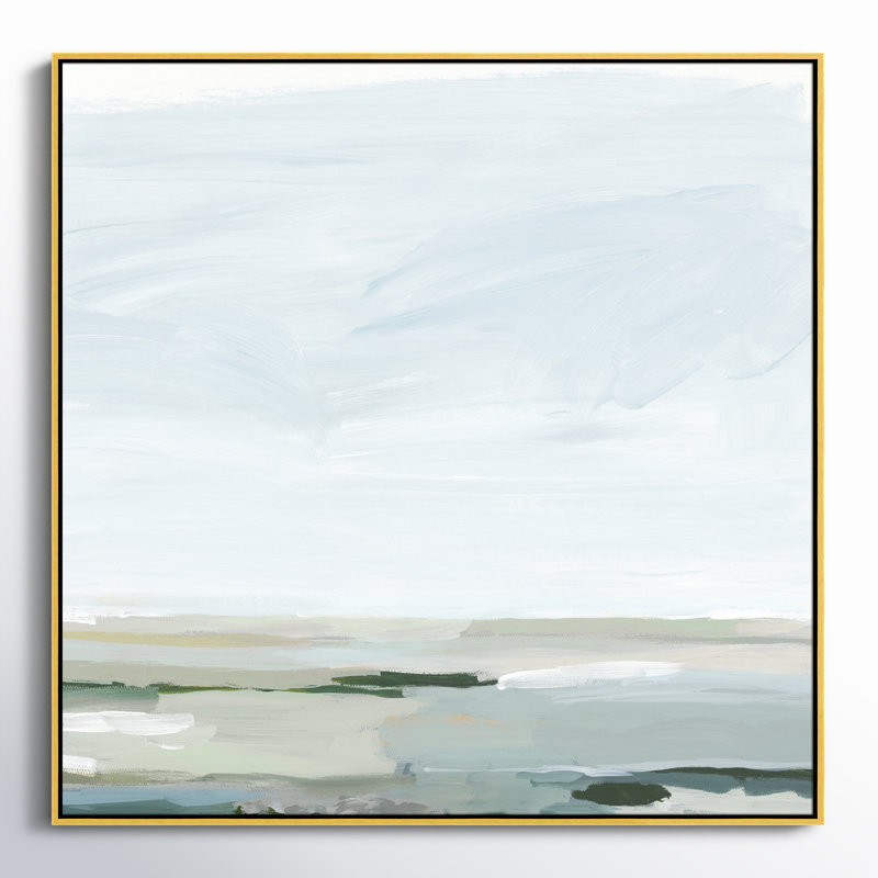 " Pure Stillness " Painting Print, 46.5" H x 46.5" W x 2" D, Gold 
