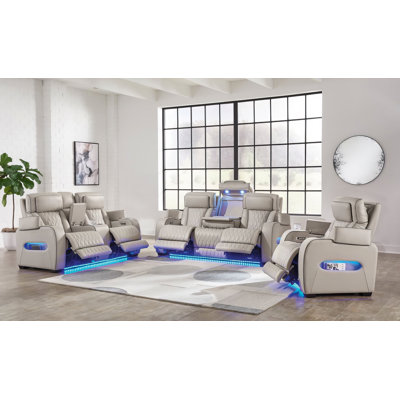 Zero 3 - Piece Genuine Leather Living Room Set