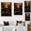 «Golden Sphere Abstract Gold Futuristic Landscape», reproduction sur toile-1577800192-1577800193