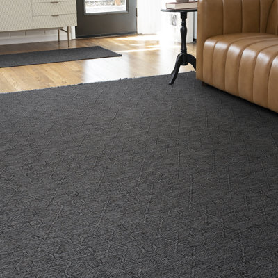 Tapis gris foncé lavable en machine Brenly