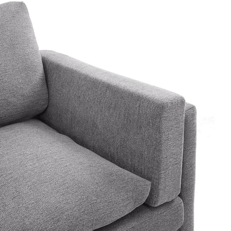 Canapé moderne à 3 places avec coussins de siège à deux couches pour un confort accru et une polyvalence dans le salon.