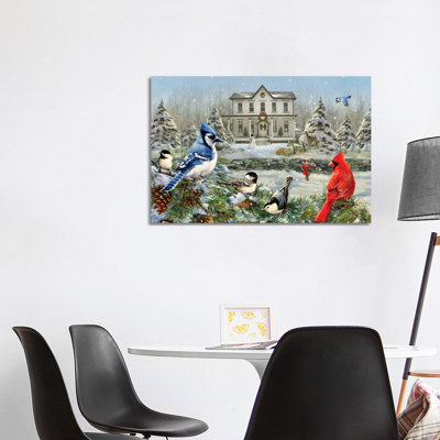 Christmas Birds And House by Greg & Company - Wrapped Canvas Painting