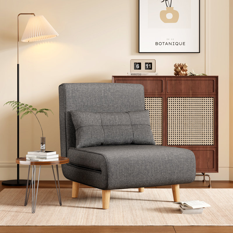 33'' H Modern Kentyn Chair Bed: Upholstered, Adjustable Backrest & Versatile Seating