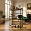 Adjustable 3-Tier Expandable Kitchen Shelf & Printer Rack - Black