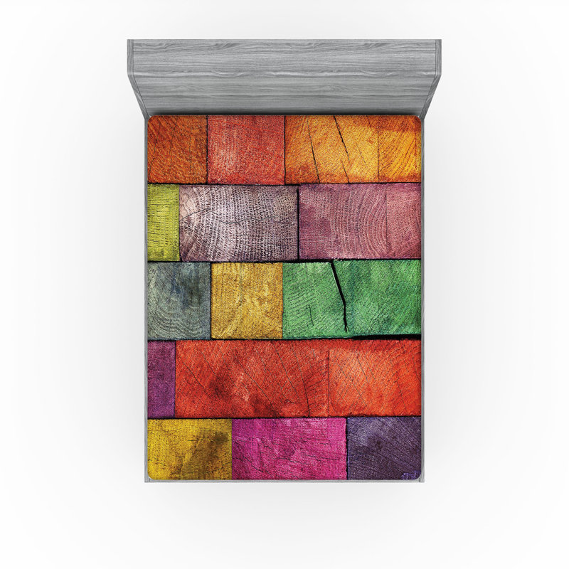 Multicolore Ambesonne, Drap-housse très grand californien