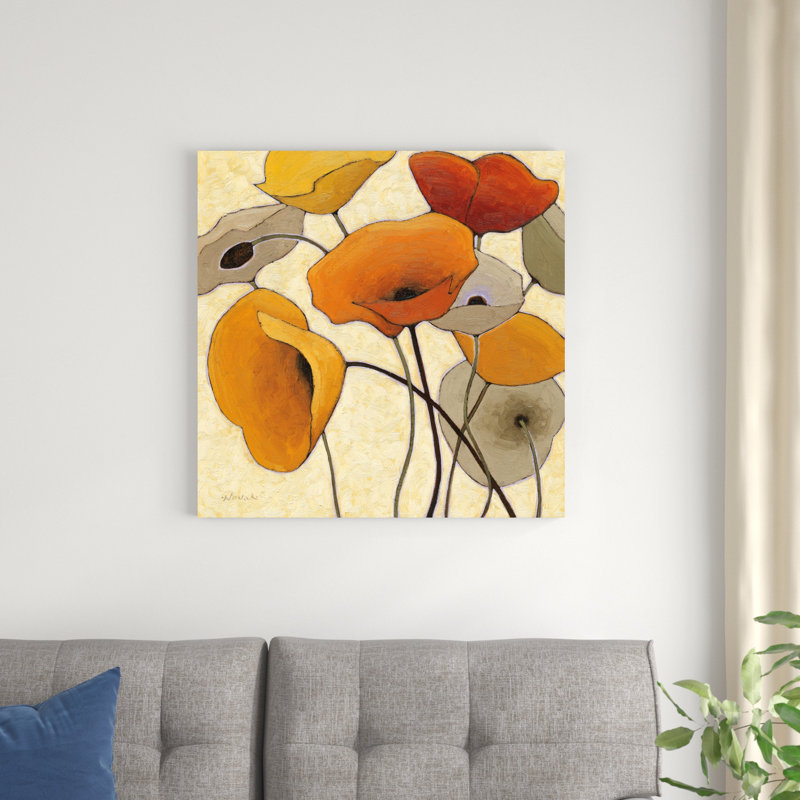 Citrouilles coquelicots III, H 30 po x l 30 po x P 1,25 po