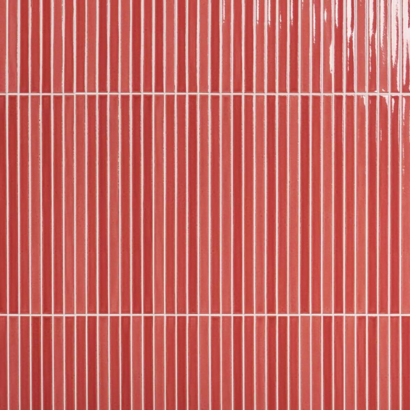 Kanbina 5x18 Brick Glossy Ceramic Mosaic Tile, Wild Coralito