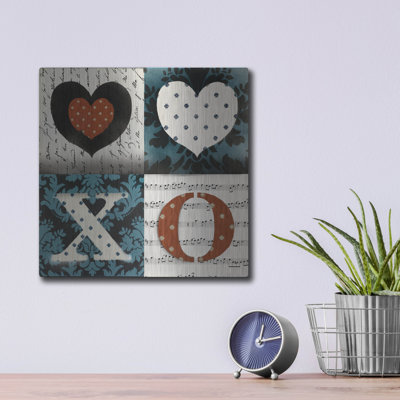 «4-up Love» par Art Licensing Studio, art mural en métal Luxe, 12 po x 12 po