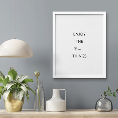 «Enjoy The Little Things Wall Art Word Typographie Decor Inspirational Wall Decor» sur papier