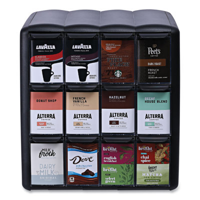 Four Column Merchandiser, 12 Compartments, 15.2 x 17.2 x 16.3, Black Four Column Merchandiser, 12 Compartments, 15.2 x 17.2 x 16.3, Black