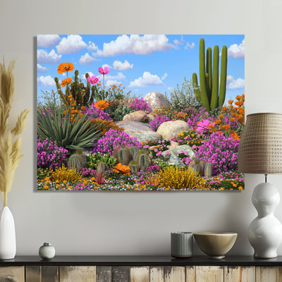 Desert Bloom In Arizona II - Landscapes Metal Wall Art Decor, Arizona Metal Print