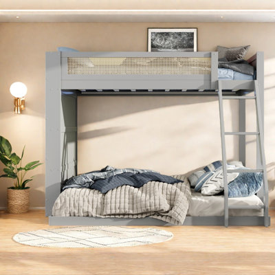 Space Saving Beds, Wood Twin Over Full Modern Storage Home Bunk