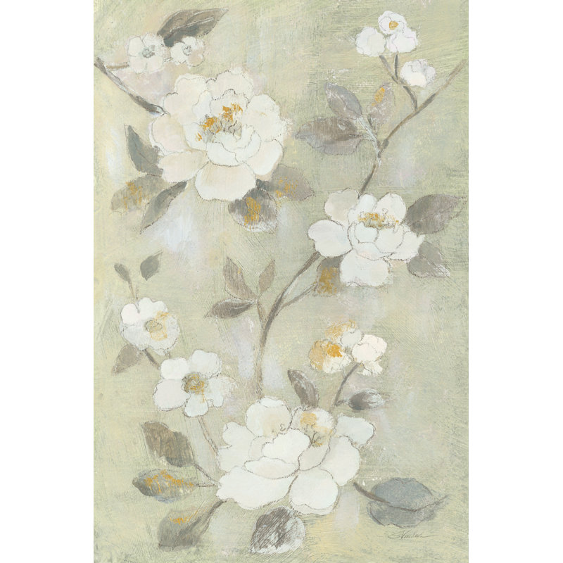 Fleurs de printemps romantiques I - blanc, H 12 po x l 18 po x P 1,25 po