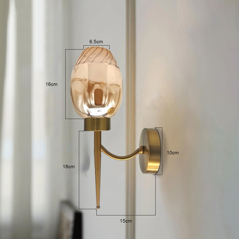 Aletris Glass LED Armed Sconce, No