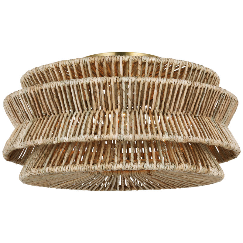 Antigua 3 - Light Semi Flush Mount, Antique-Burnished Brass, 12" H x 23.25" W x 23.25" D, 3 - Lights