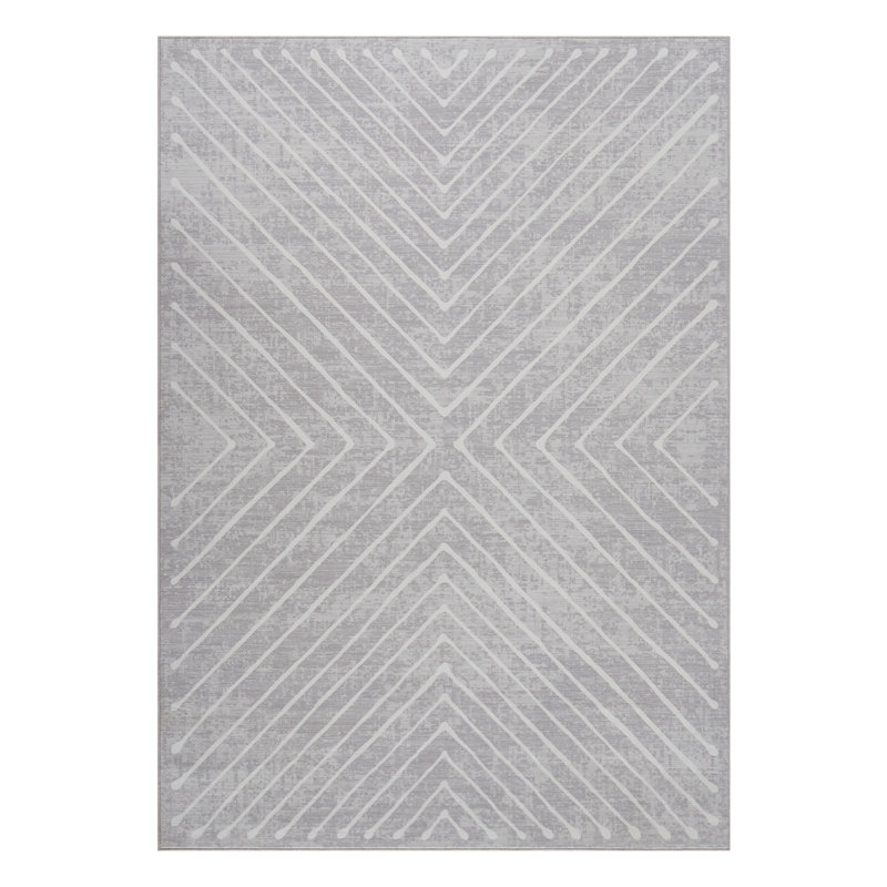 Geometric Machine Washable Rug Abstract Non Slip Living Room Rug Low Pile Thin Rug, Contemporary Neutral Rug, Non Shedding Soft Rug for Bedroom
