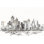 «Skyline Sketches III No Words Flowers Crop» par Anne Tavoletti - peinture sur toile tendue