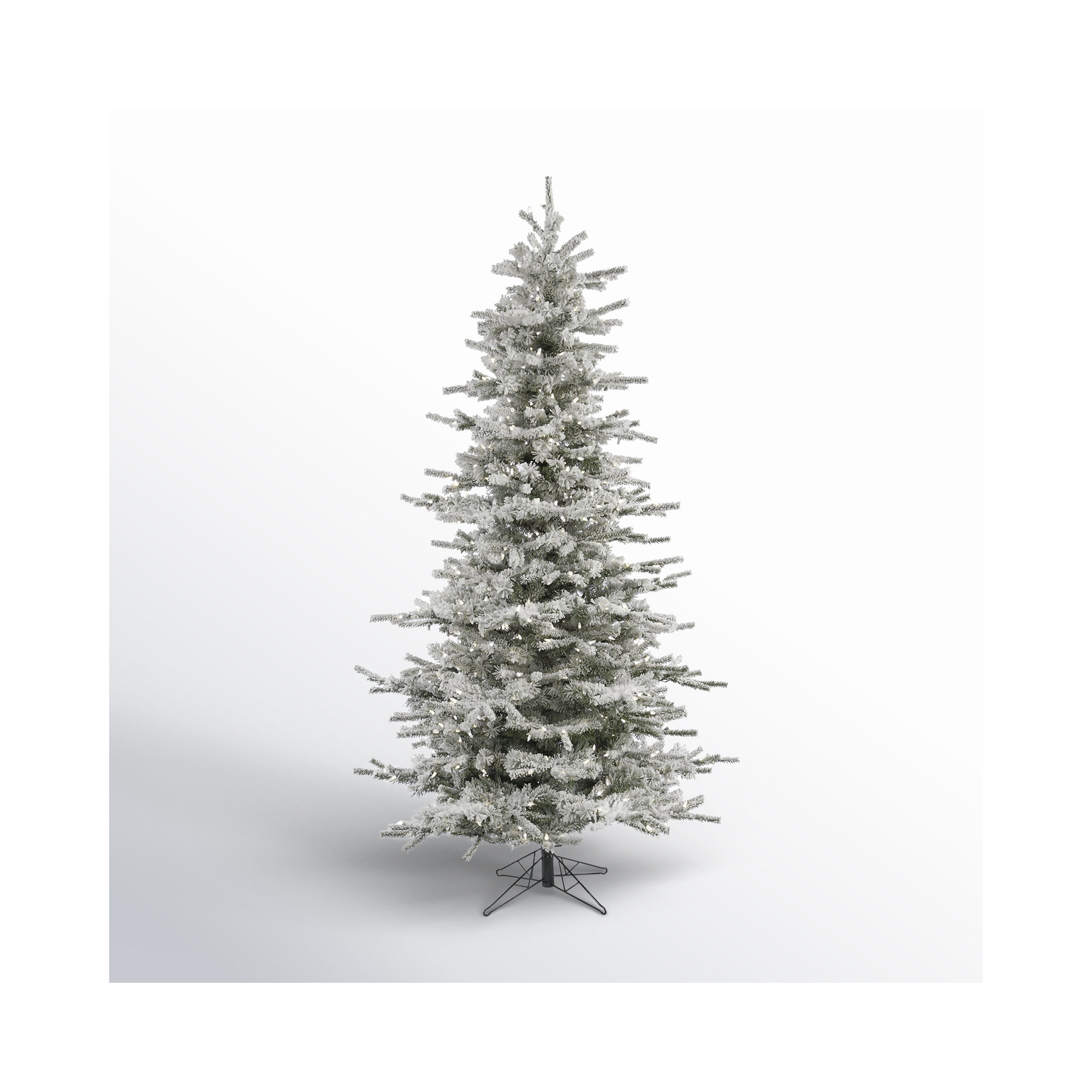 Flocked Slim Fir Artificial Christmas Tree, 4.5' H