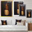 Fruits tropicaux peints en or sur fond noir III - reproduction sur toile-67235949-67235966