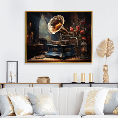 «Gold Black Phonographs», impression sur toile