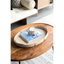 Table basse ovale 39 po x 26 po x 16 po, fusion de bois naturel et de fer, intégration d'euphorie dans le salon, finition, joie