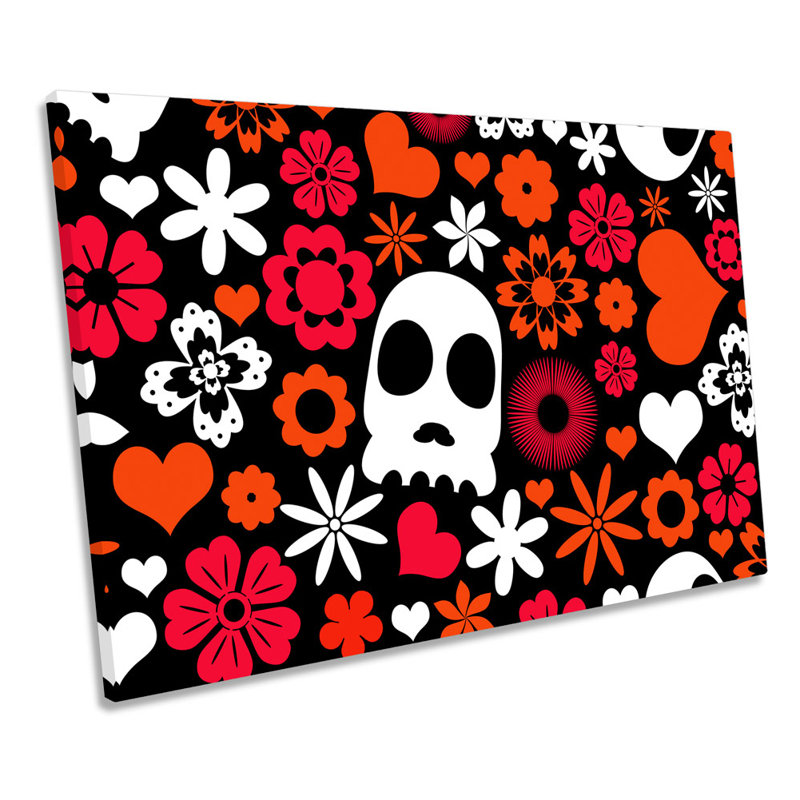 Urban Candy Skull Graffiti - Wrapped Canvas Art Prints, 50.8cm H x 76.2cm W x 2cm D