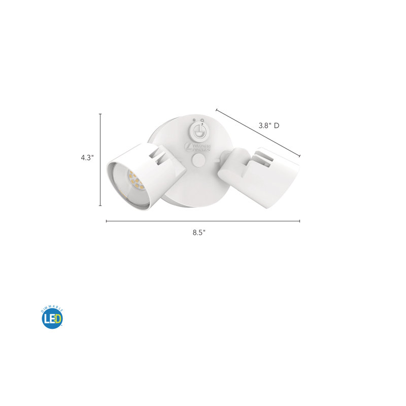 White Dual Head LED Outdoor Security Flood Light