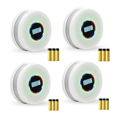Dual Sensor Smoke Alarm&Carbon Monoxide Detector,(White/4 PCS)